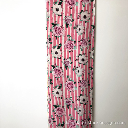 Woven Rayon 45S 105Gsm Stripe Design With Flower